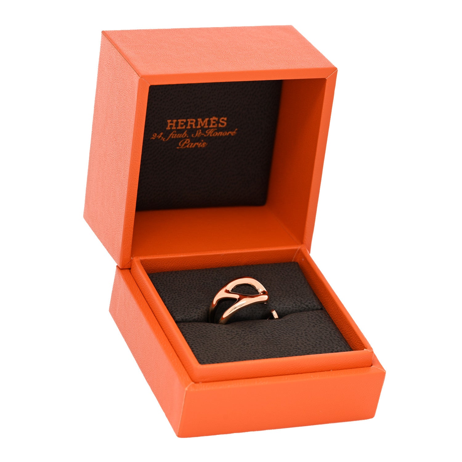 Hermes 18K Rose Gold MM Chaine d'Ancre Punk Ring 53 6.25 5 of 5