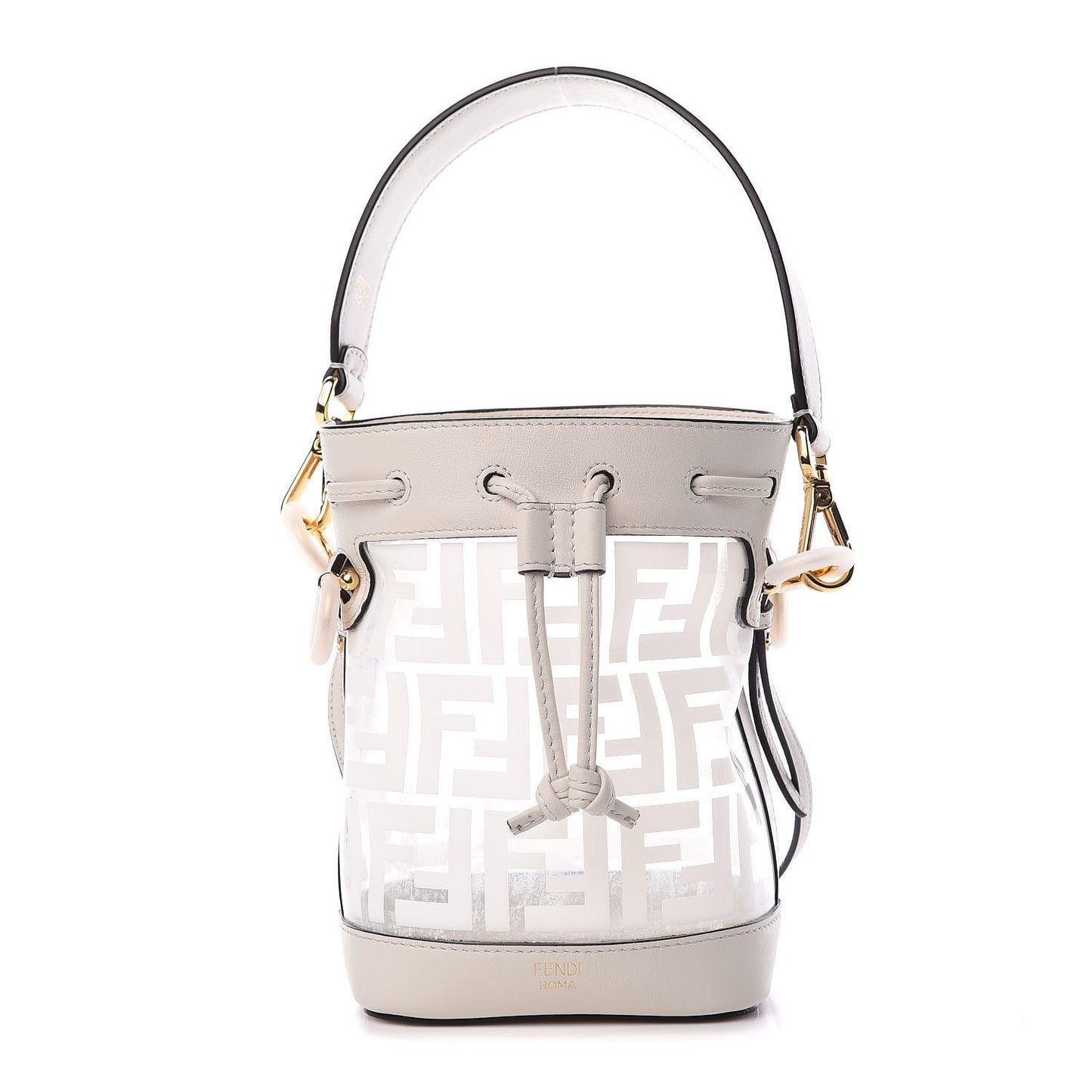 TPU FF Vitello Grace F is Fendi Mini Mon Tresor Bucket Bag White