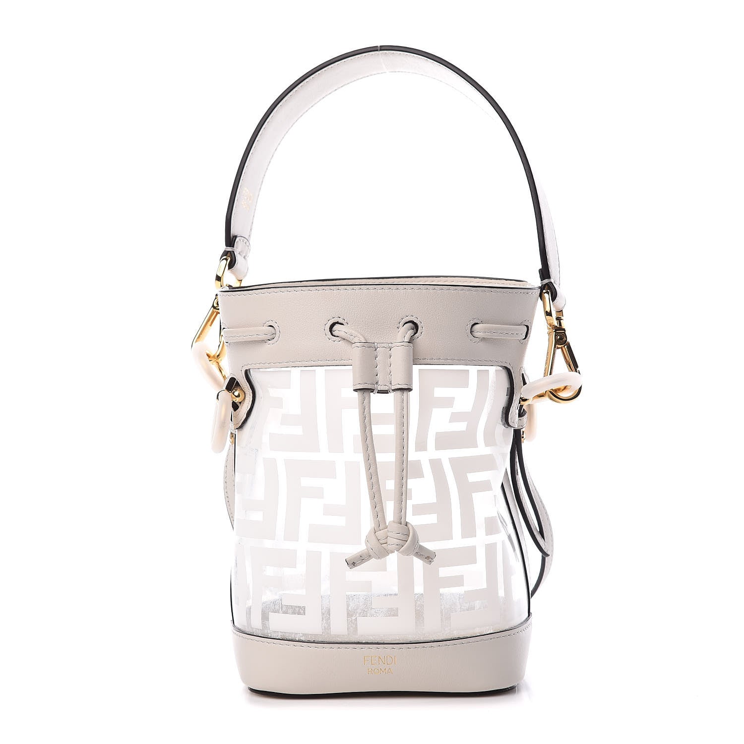Fendi TPU FF Vitello Grace F is Fendi Mini Mon Tresor Bucket Bag White 1 of 12