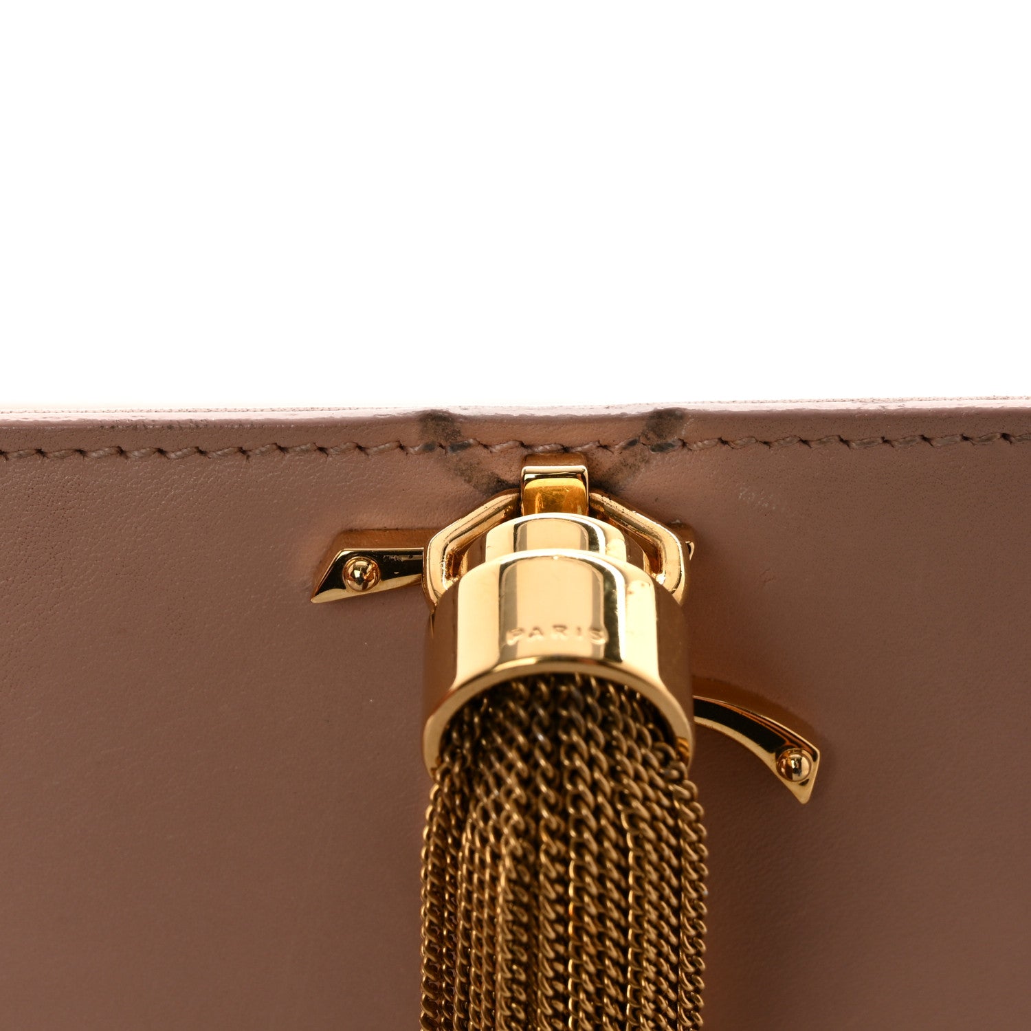 Saint Laurent Calfskin Classic Monogram Tassel Clutch Pale Blush 7 of 14