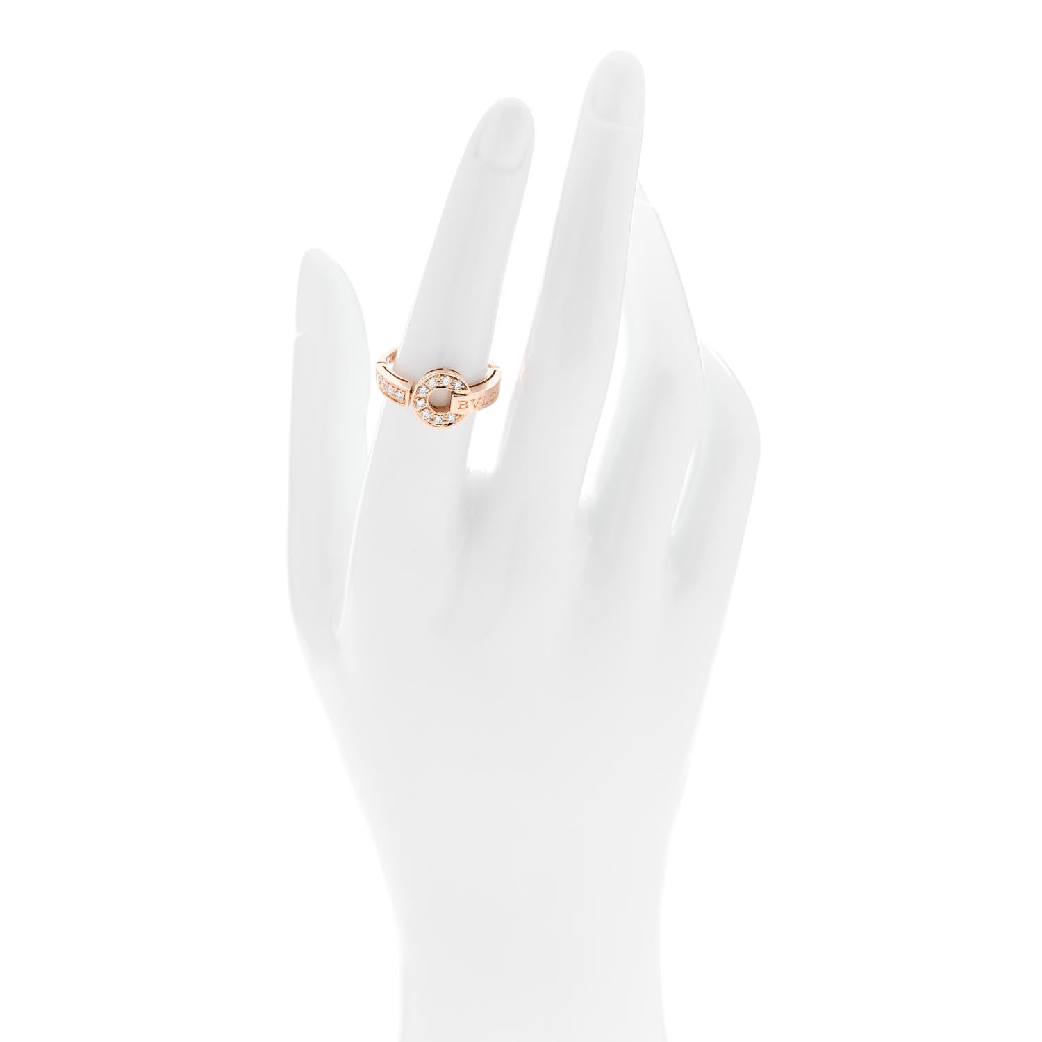 Bulgari 18K Rose Gold Diamond Bvlgari Bvlgari Ring 54 6.75 2 of 6
