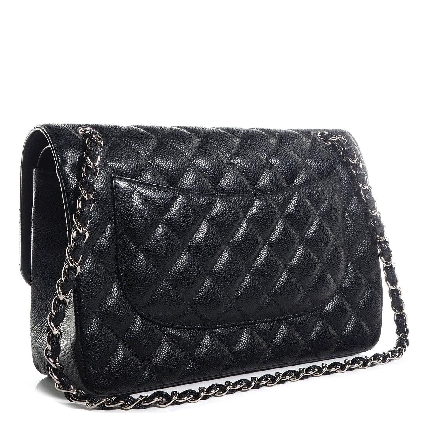 Caviar Quilted Jumbo Double Flap Black