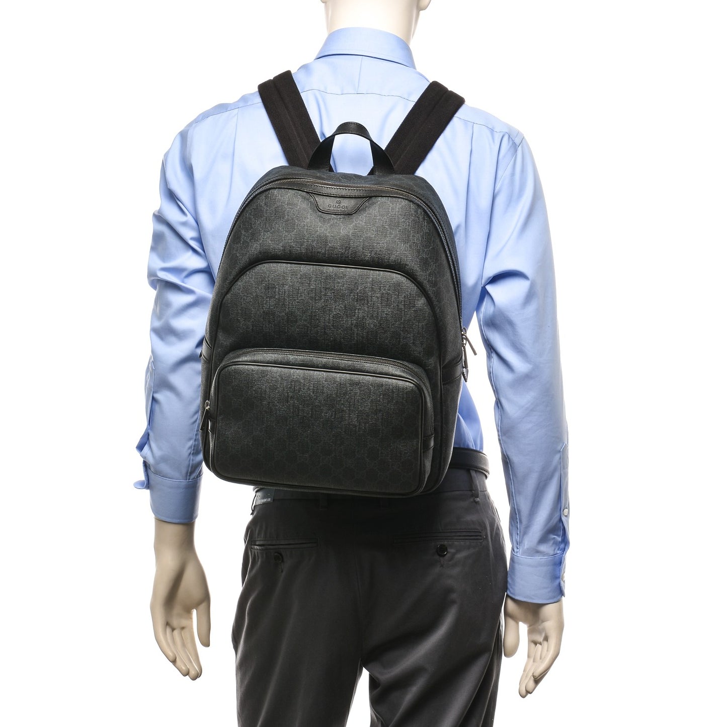 GG Supreme Monogram Medium Day Backpack Grey Black
