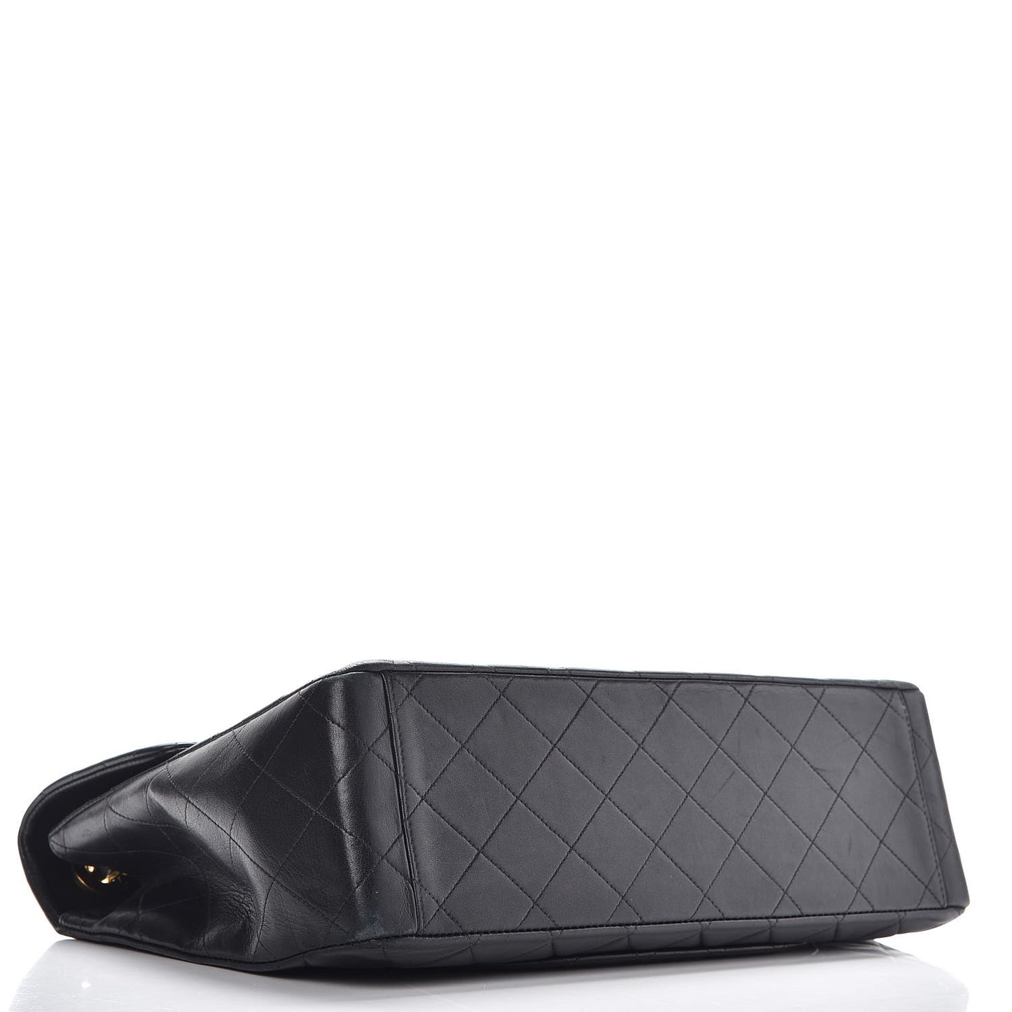 Lambskin Quilted XL Jumbo Single Flap Black