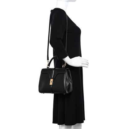 Celine Satinated Calfskin Small 16 Top Handle Bag Black 2 of 11