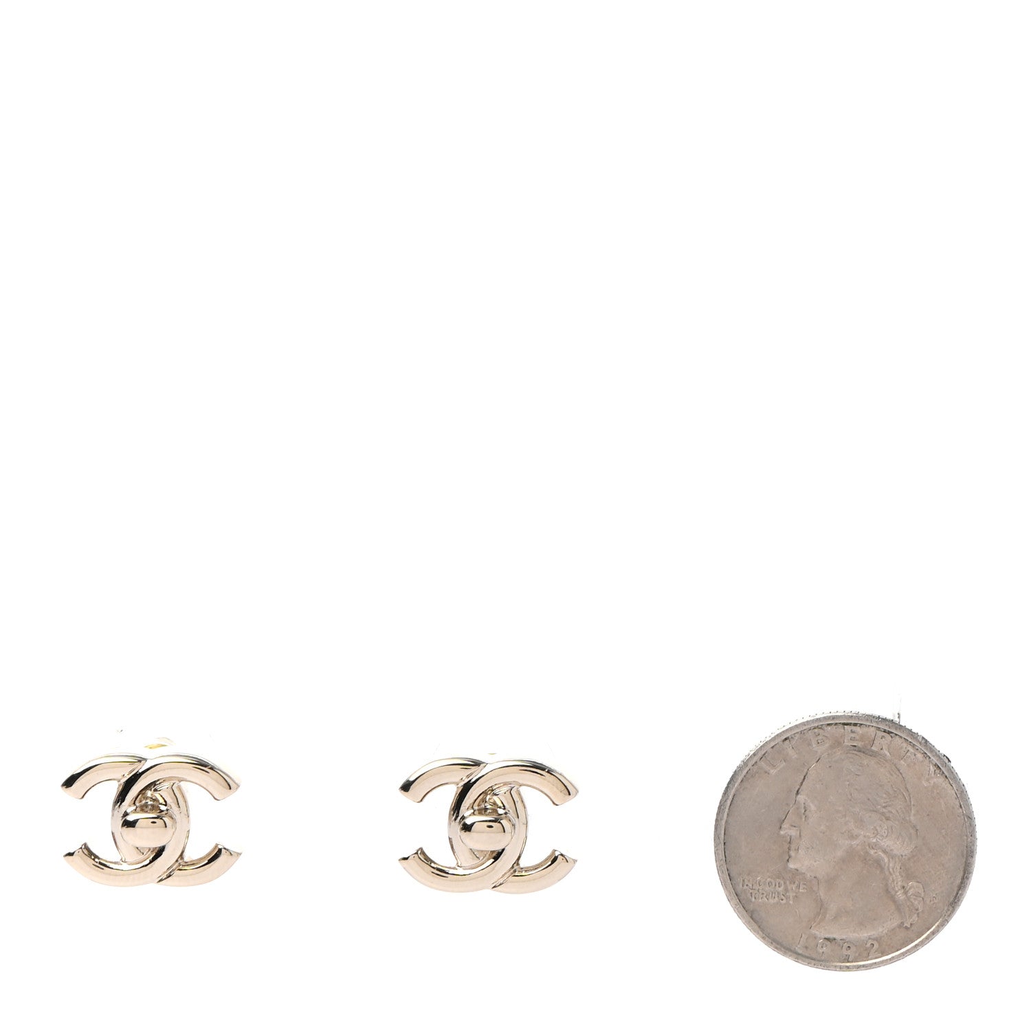 Chanel Metal CC Turnlock Earrings Gold 2 of 5