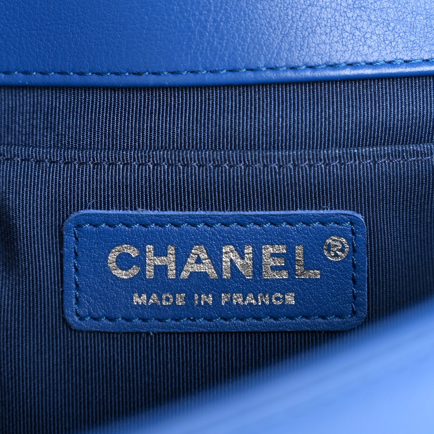 Chanel Calfskin Chevron Quilted Medium Boy Flap Blue 6 of 11