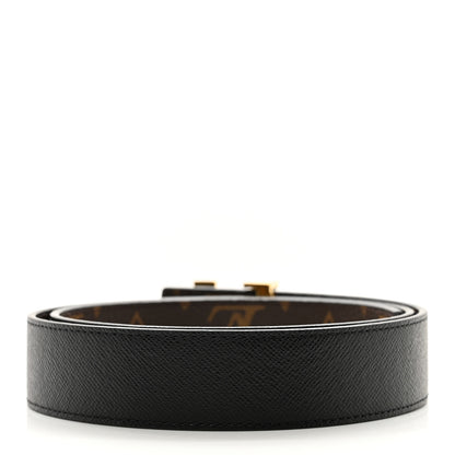 Louis Vuitton Calfskin Monogram 30mm LV Initiales Reversible Belt 75/30 Black 3 of 5