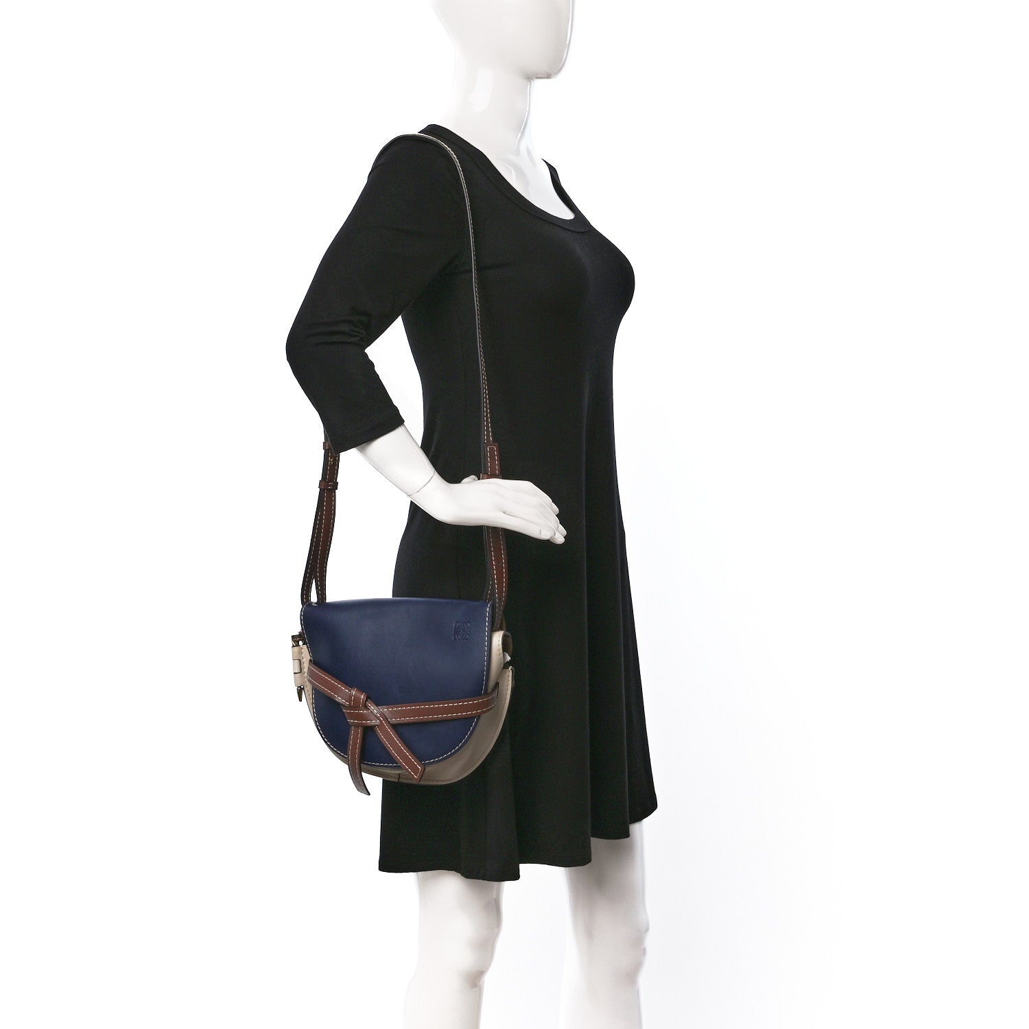 Loewe Calfskin Small Gate Crossbody Bag Blue 2 of 8
