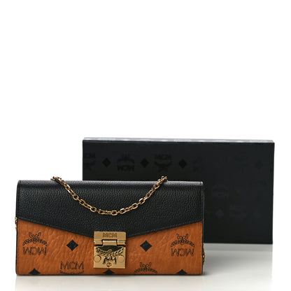 MCM Visetos Large Patricia Wallet On Chain Cognac Black 11 of 11