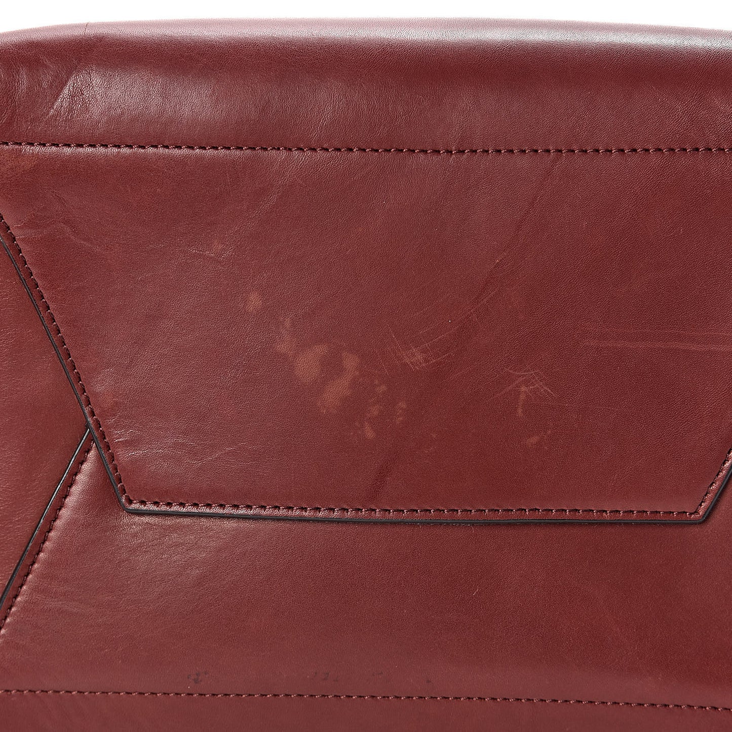 Natural Calfskin Sangle Bucket Bag Red Wood