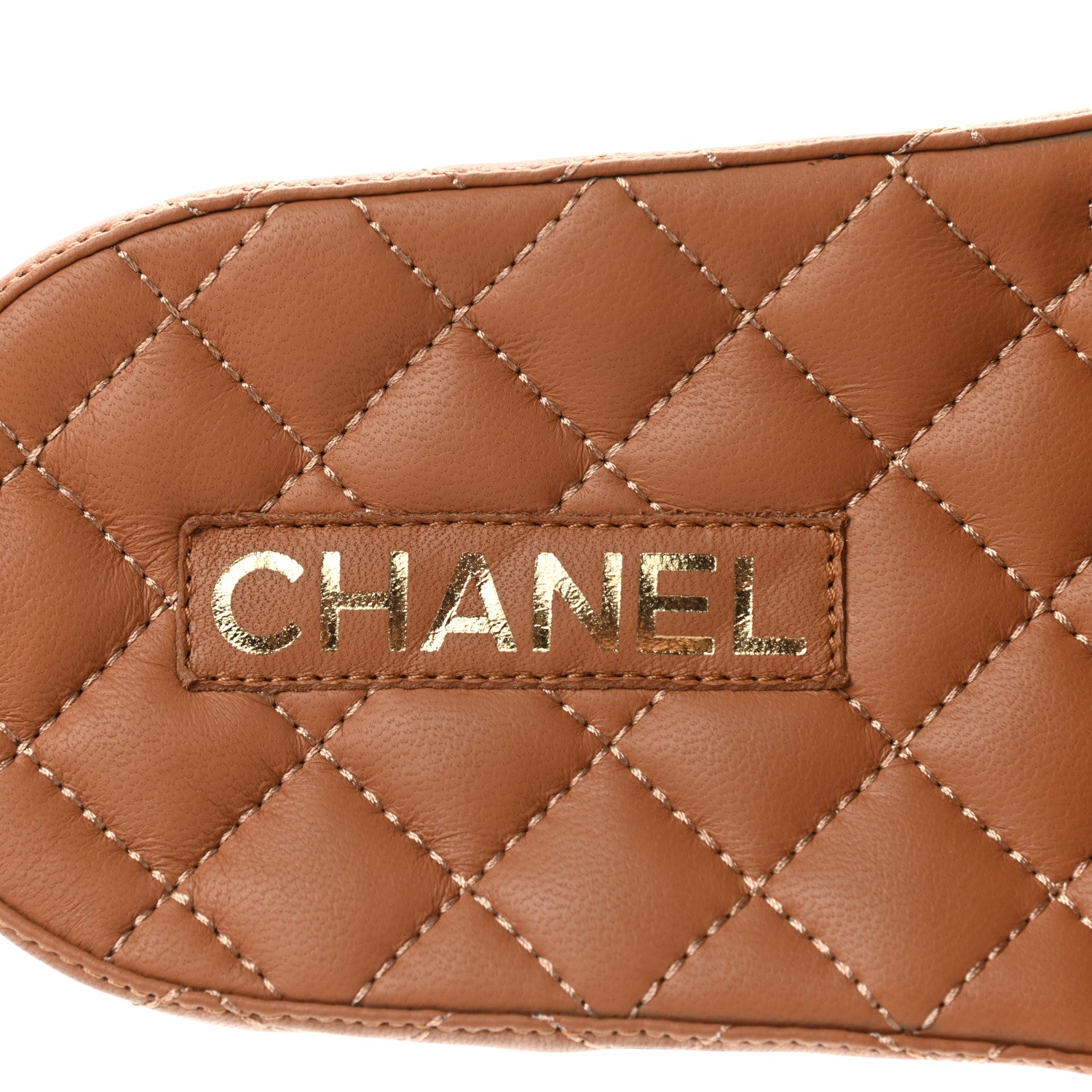 Chanel Lambskin Quilted CC Mules Sandals 39 Brown 7 of 9