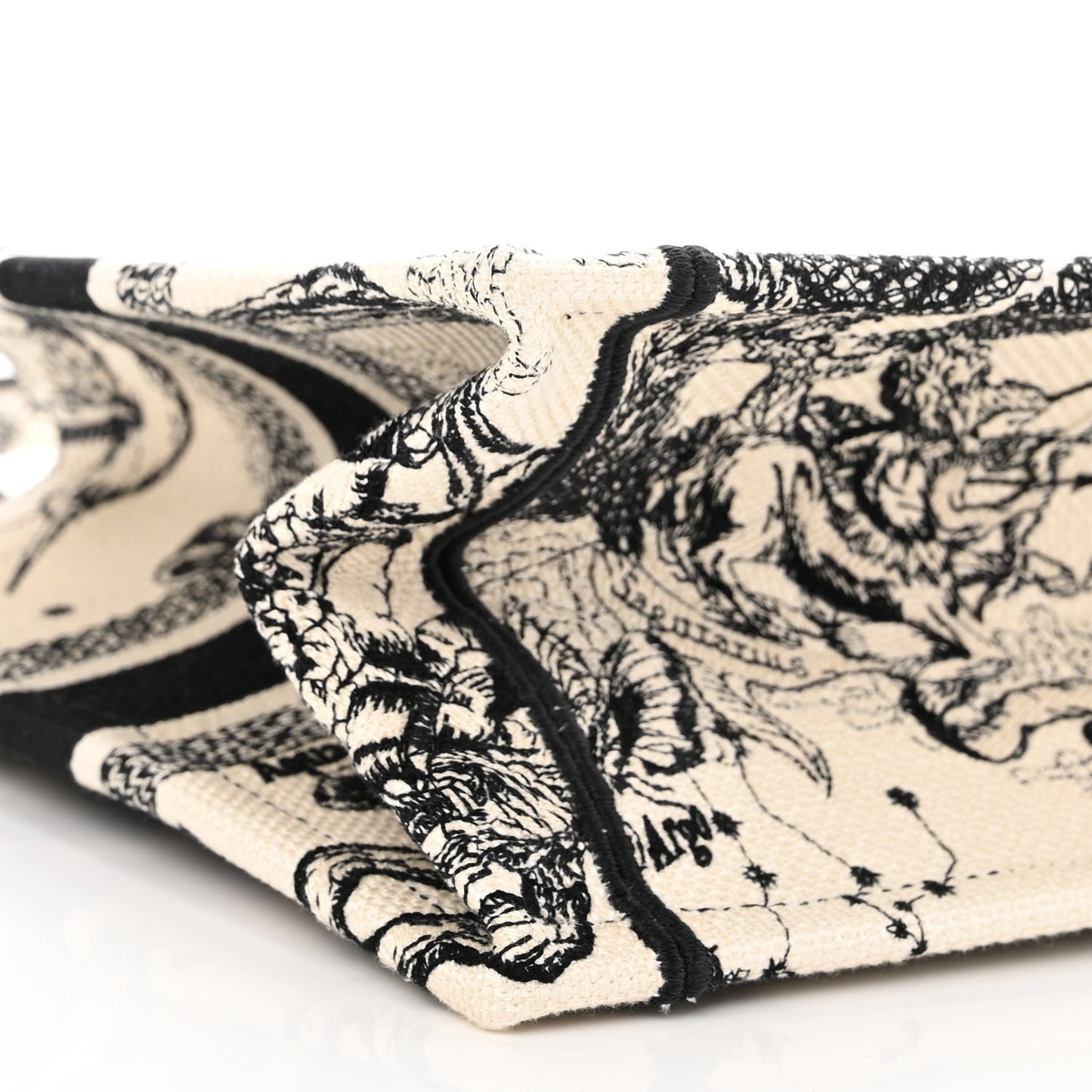 Canvas Embroidered Small Zodiac Toile De Jouy Book Tote Latte