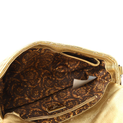 Versace Metallic Nappa Barocco Quilted Calliope Vanitas Shoulder Bag Gold 5 of 9