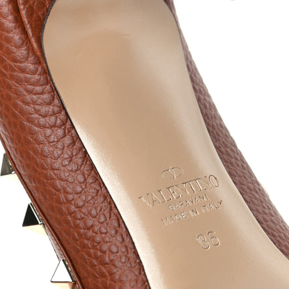 Valentino Garavani Pebbled Calfskin Rockstud 85mm Pumps 36 Cuoio 9 of 10