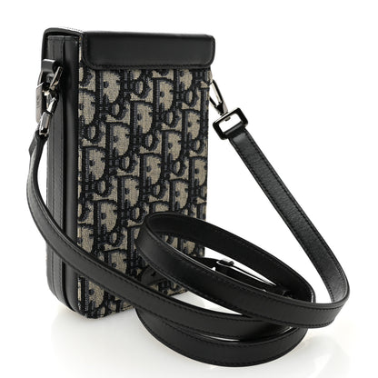Christian Dior Oblique Calfskin Vertical Pouch Black 3 of 9