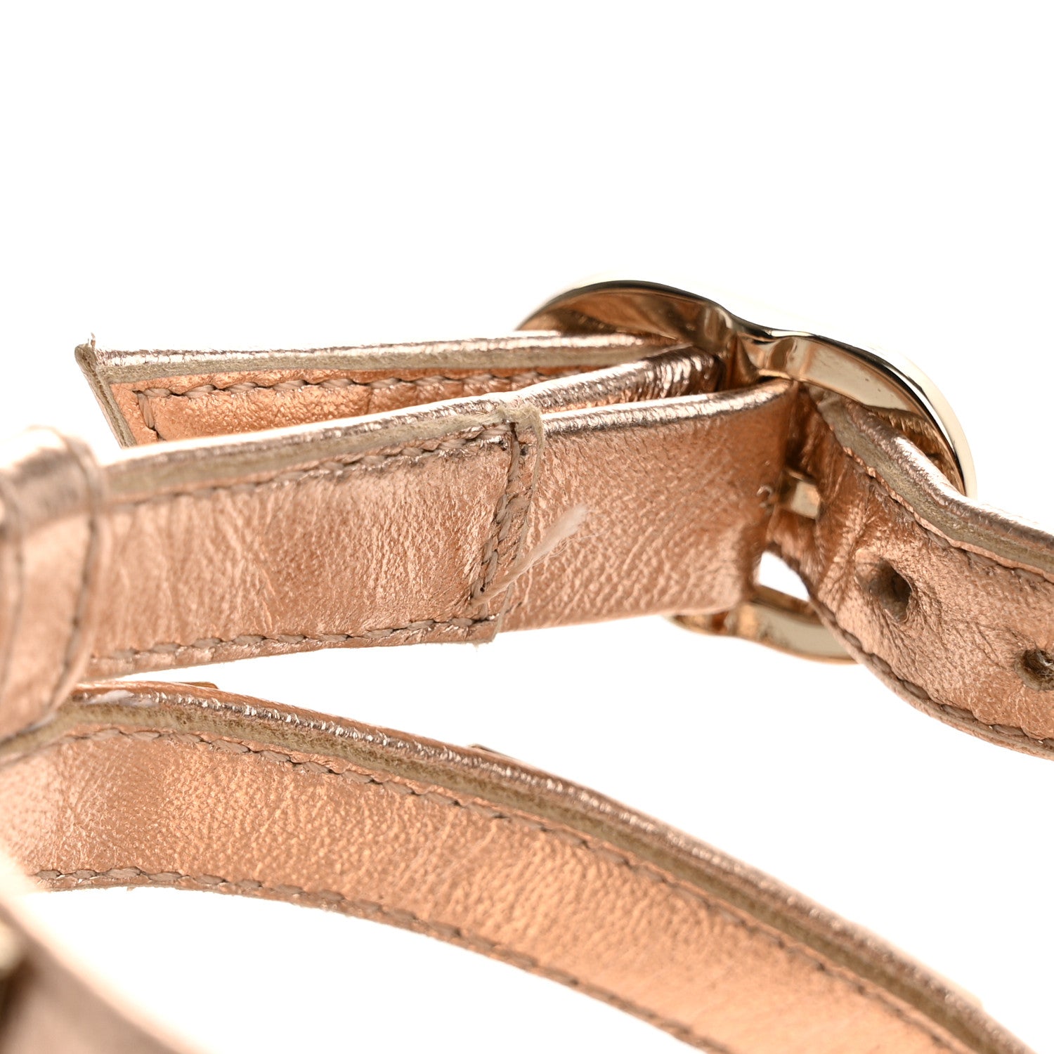 Valentino Garavani Metallic Nappa Sequin Liquid Metal Rockstud Ankle Strap Pumps 39 Rame Poudre 9 of 11