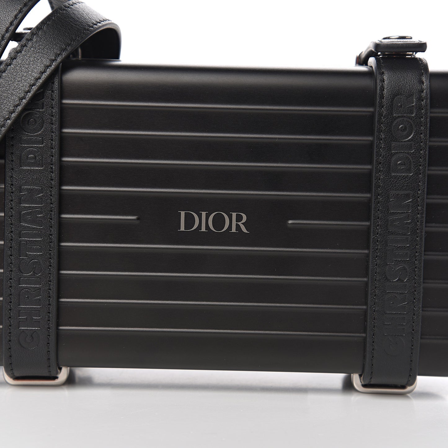 X RIMOWA Aluminum Personal Clutch On Strap Black