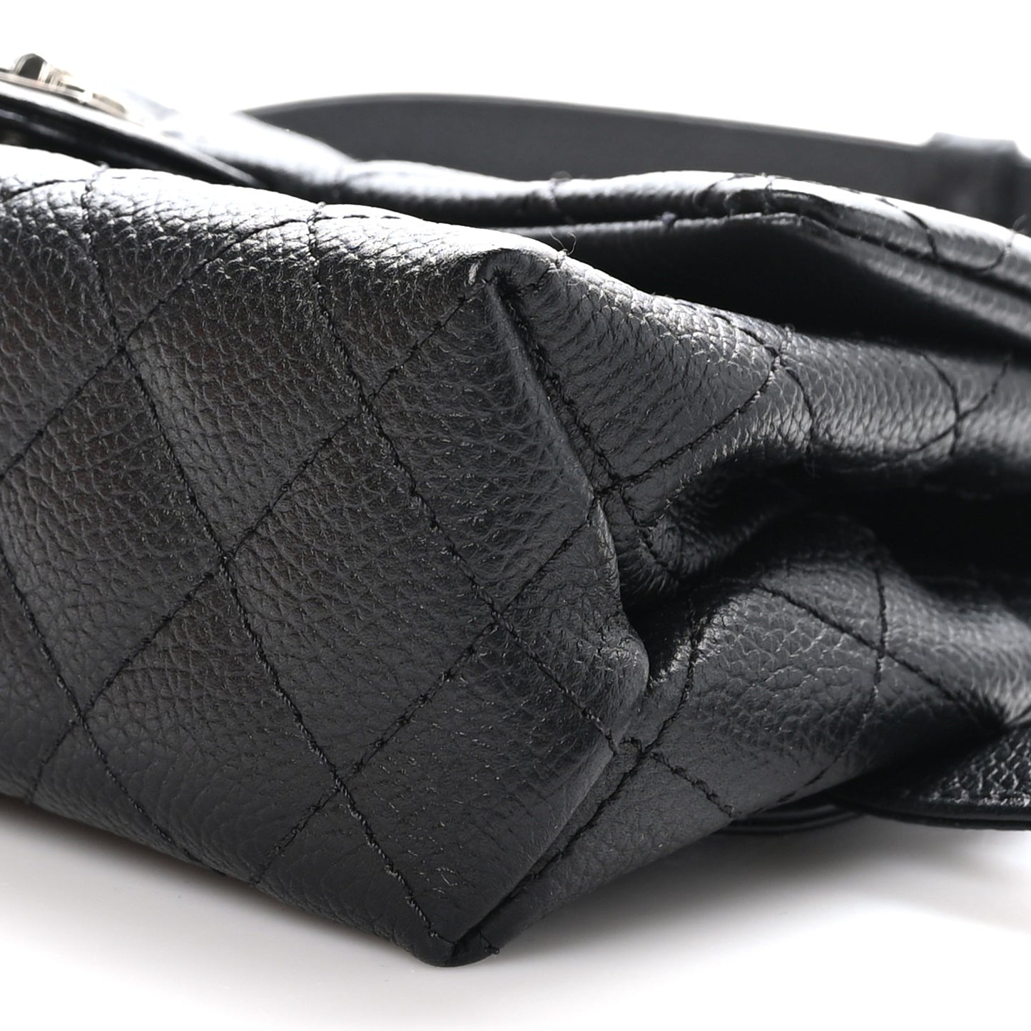 Grained Calfskin Quilted 2.55 Reissue Flap Belt Bag Clutch Black