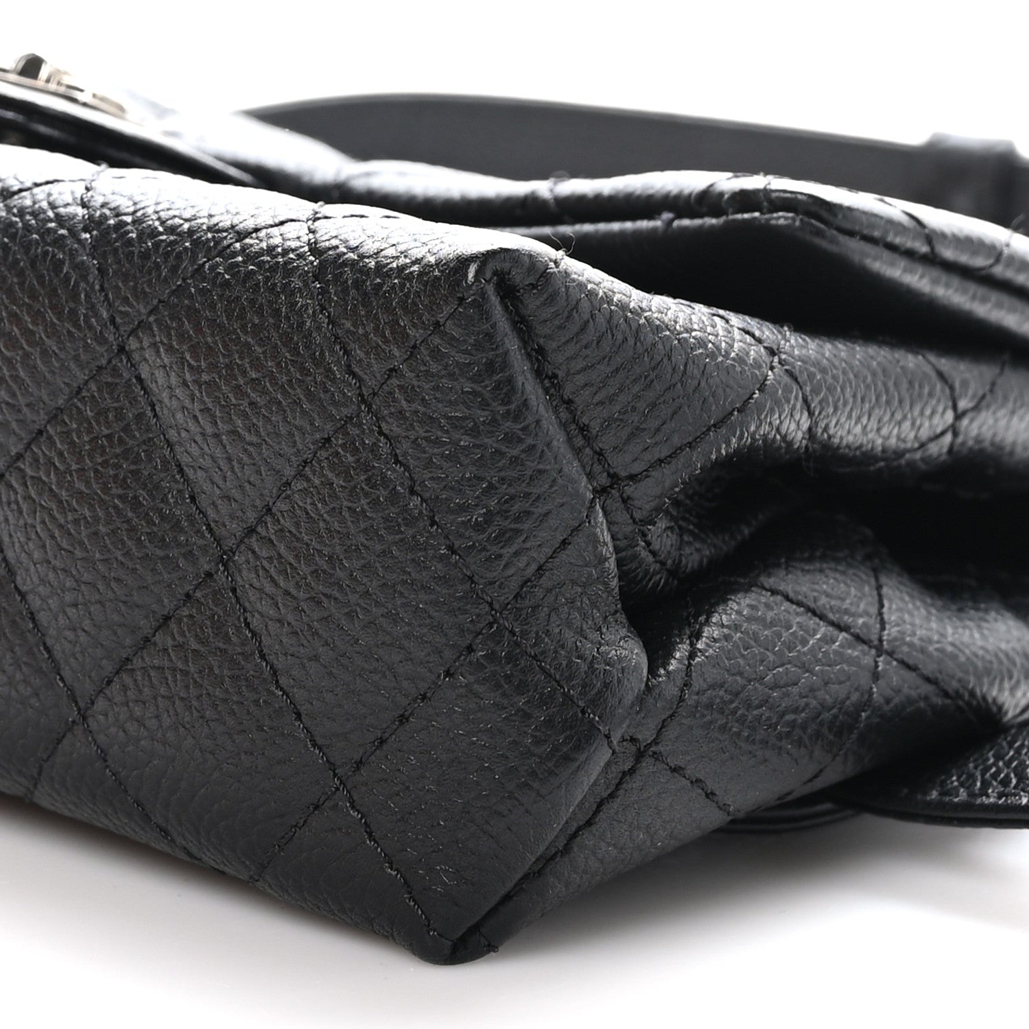 Chanel Grained Calfskin Quilted 2.55 Reissue Flap Belt Bag Clutch Black 10 of 11
