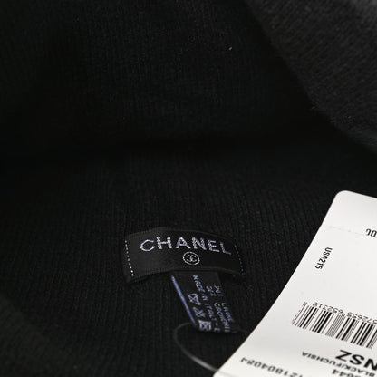 Chanel Cashmere Logo Beanie Hat Black Fuchsia 6 of 6