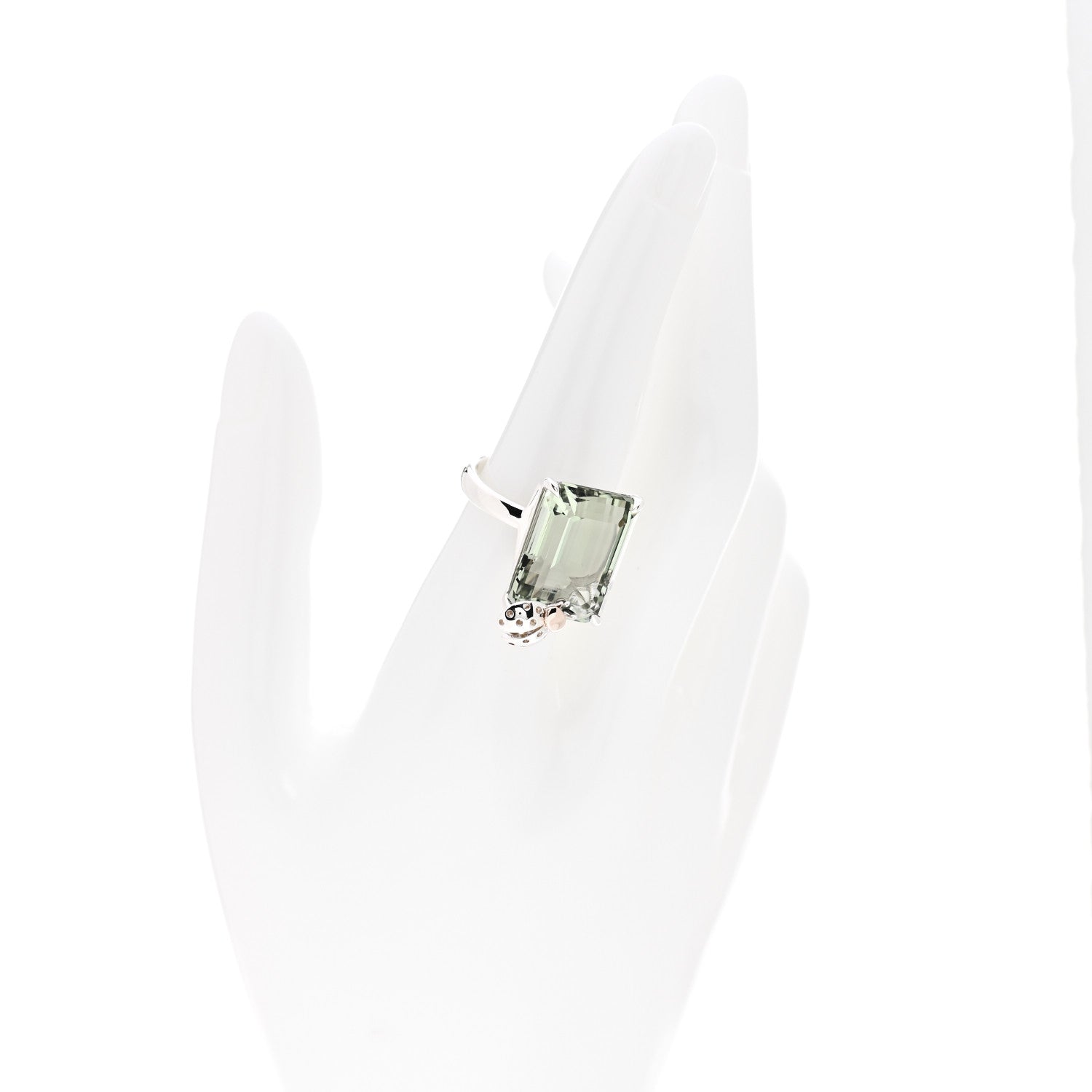 Tiffany Sterling Silver 18K Rose Gold Prasiolite Return to Tiffany Love Bugs Ladybug Ring 56 7.5 2 of 5
