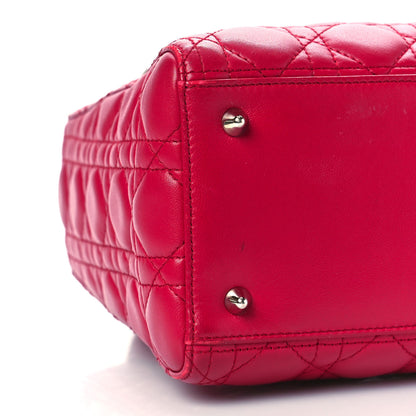 Christian Dior Lambskin Cannage Medium Lady Dior Fuchsia 9 of 14
