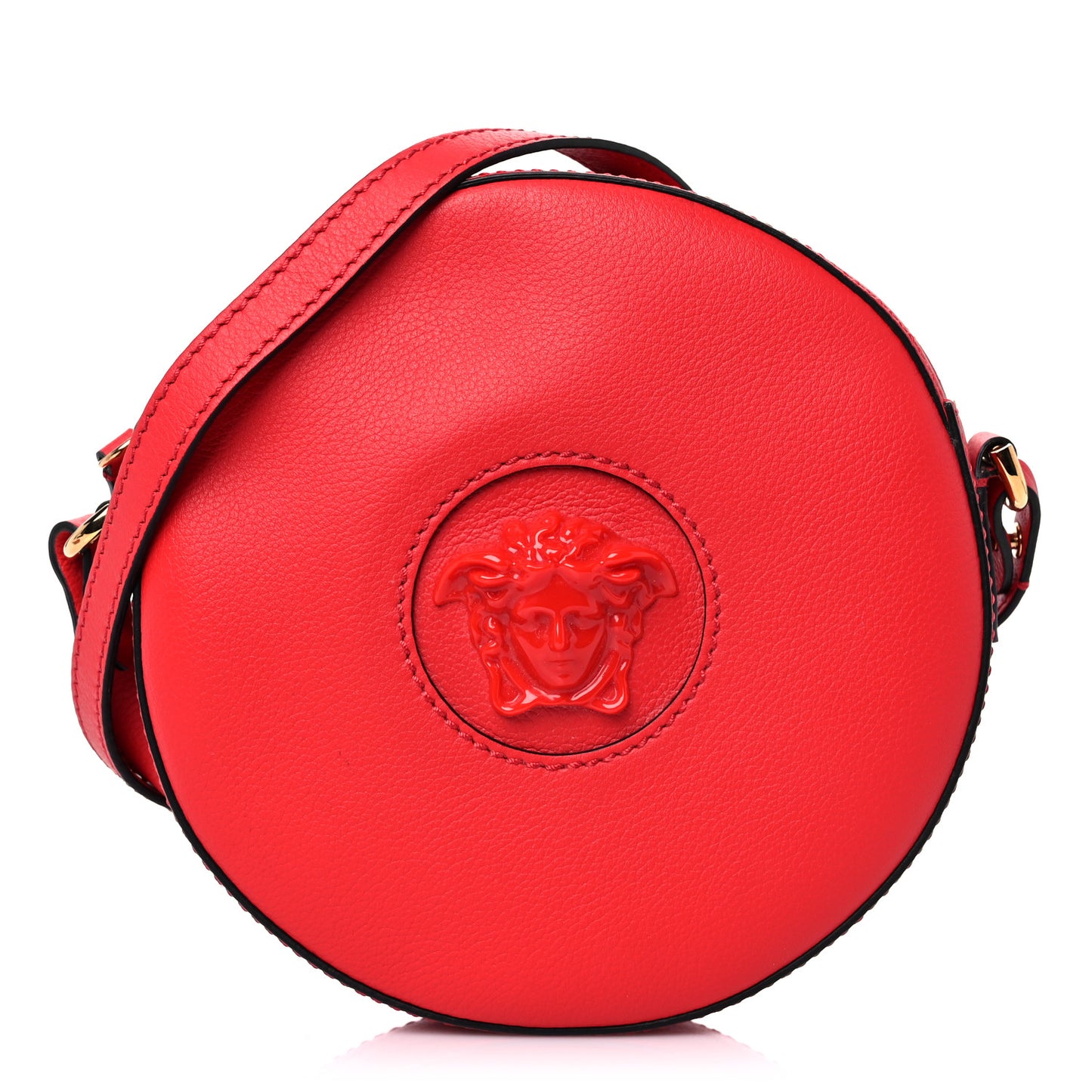 Calfskin La Medusa Round Camera Bag Red