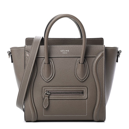 Celine Drummed Calfskin Nano Luggage Souris 1 of 4