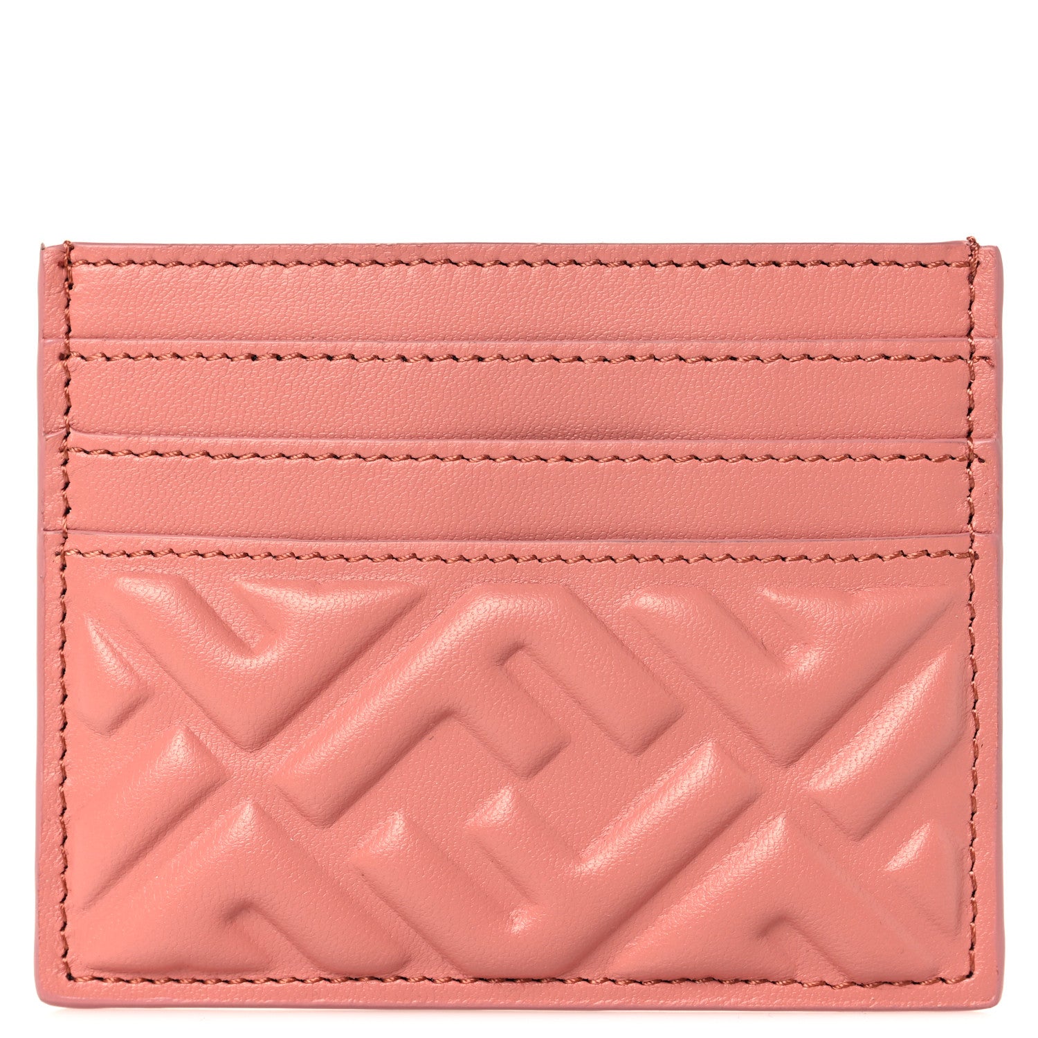 Fendi Nappa Matisse FF Embossed Card Holder Ballet Rose 1 of 8