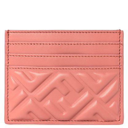 Fendi Nappa Matisse FF Embossed Card Holder Ballet Rose 1 of 8