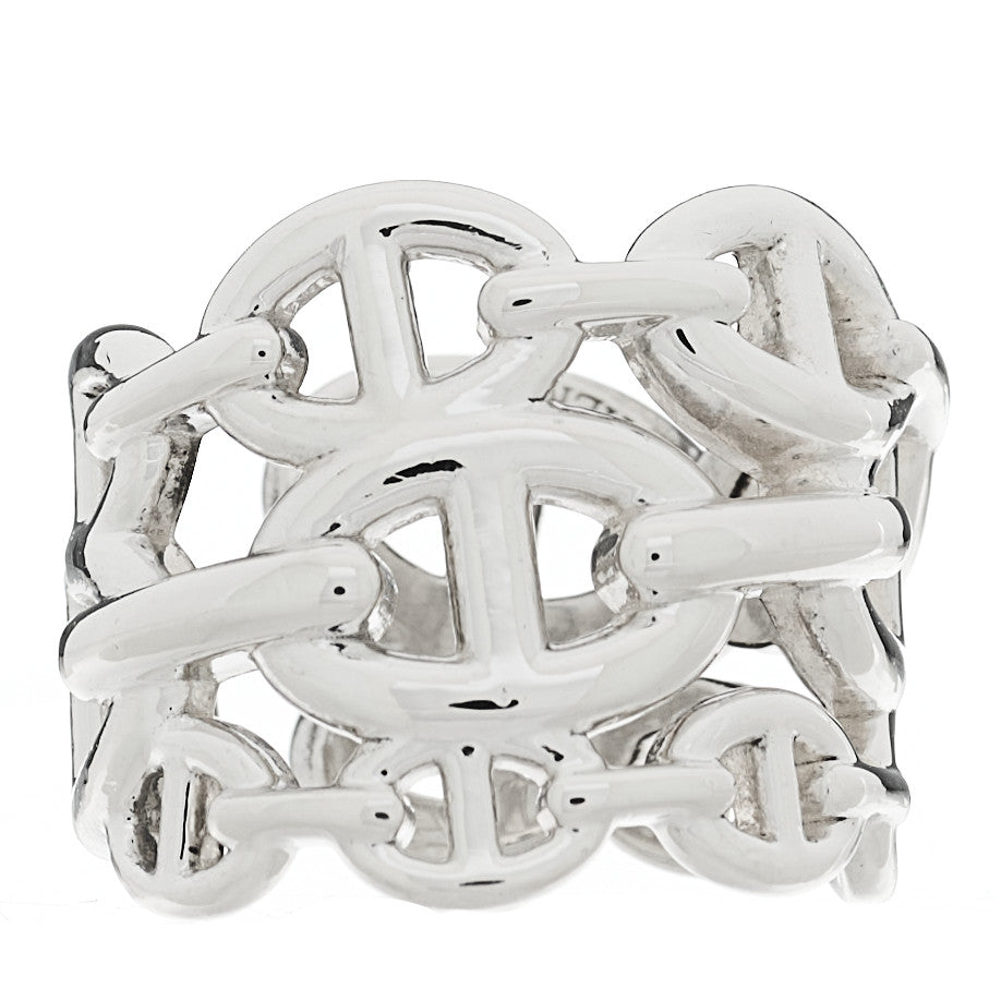 Sterling Silver GM Chaine d'Ancre Enchainee Band Ring 54 6.75