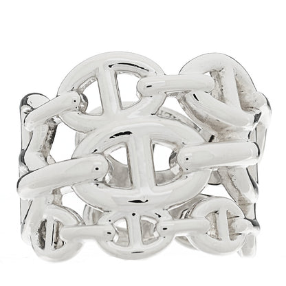 Hermes Sterling Silver GM Chaine d'Ancre Enchainee Band Ring 54 6.75 1 of 5
