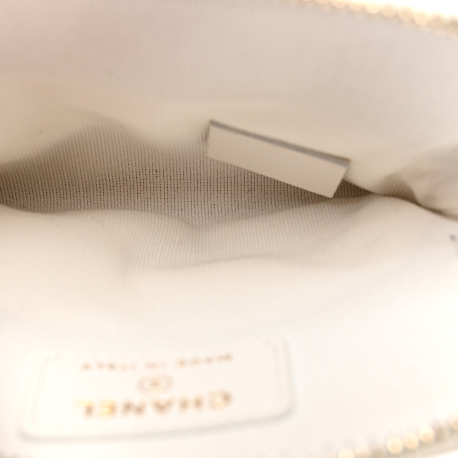 Chanel Caviar Quilted Crystal Zip Card Holder Wallet White 5 of 7