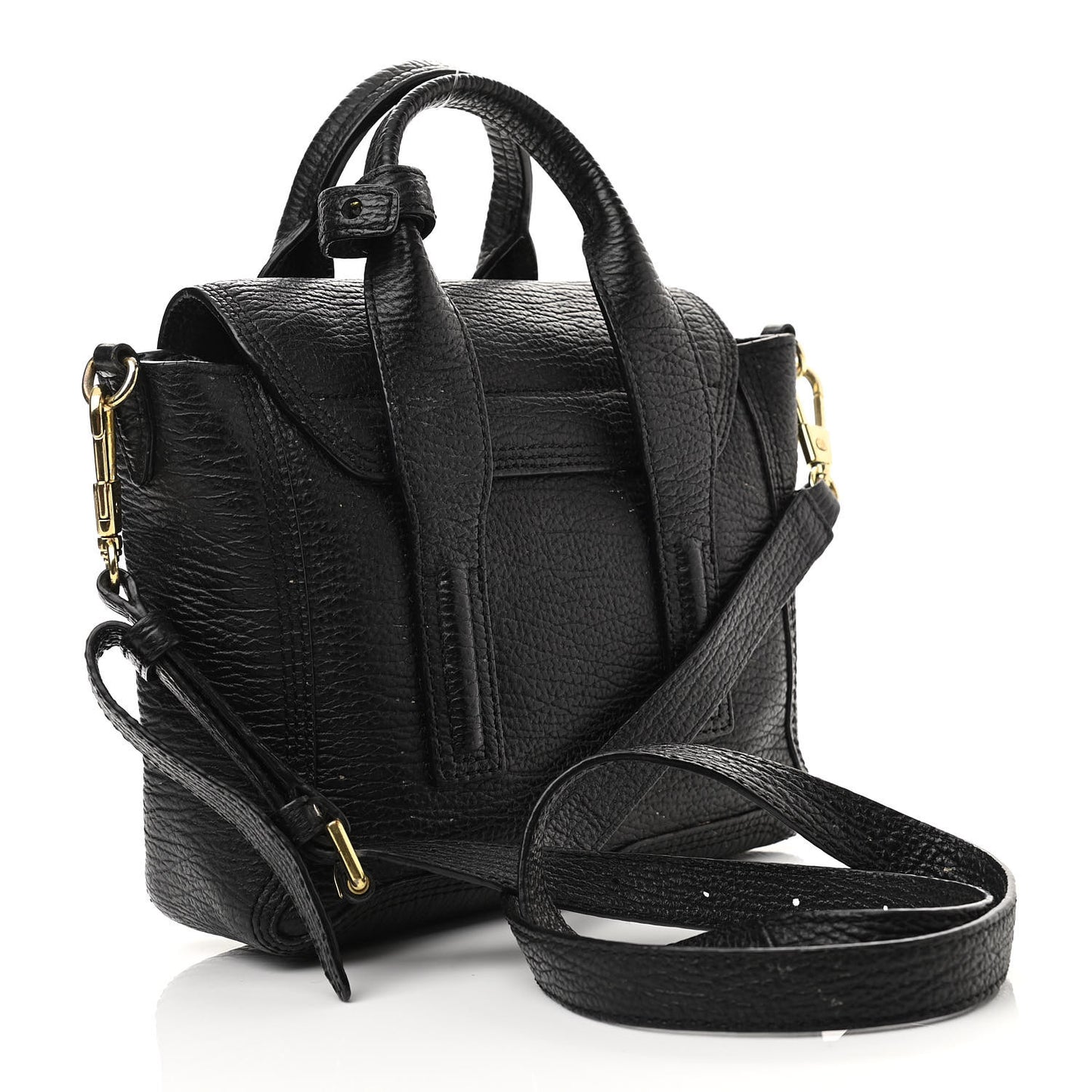 Textured Calfskin Mini Pashli Satchel Black