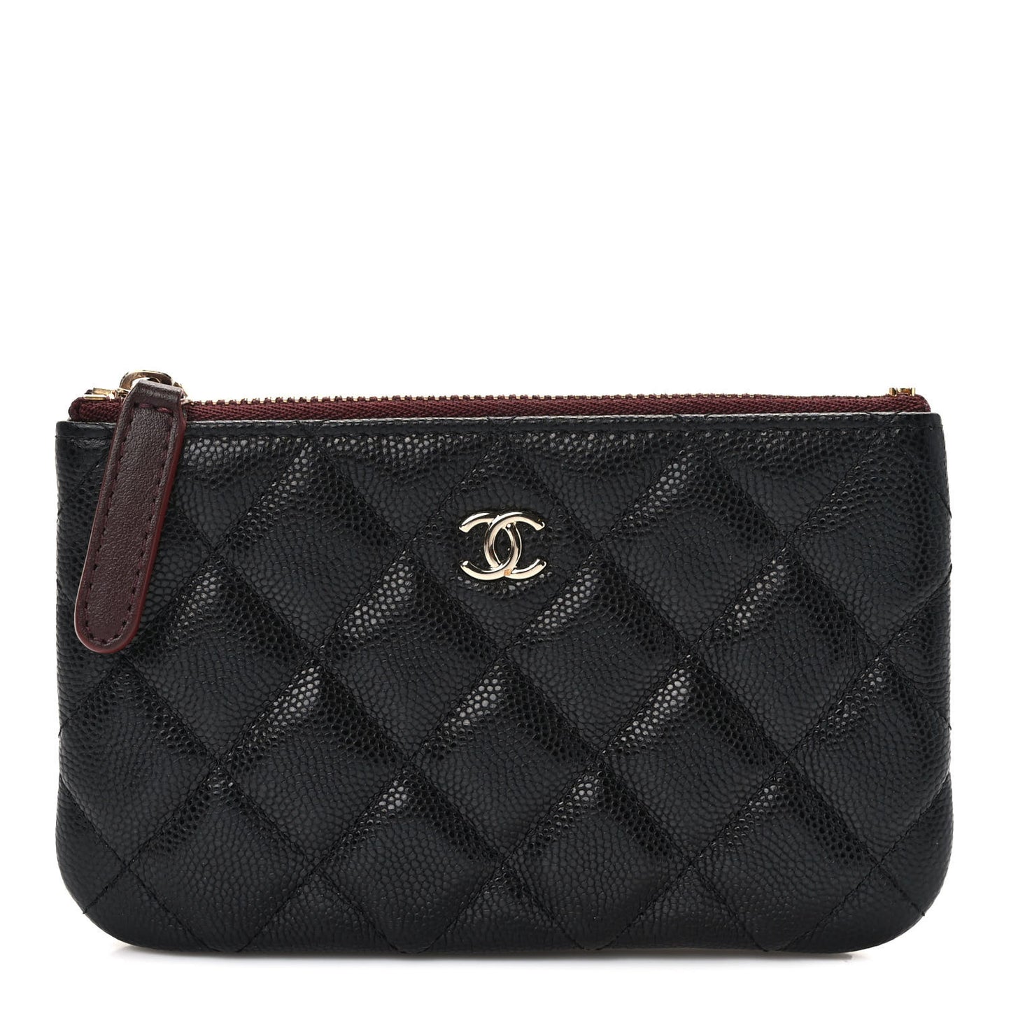 Caviar Quilted Small Cosmetic Case Black