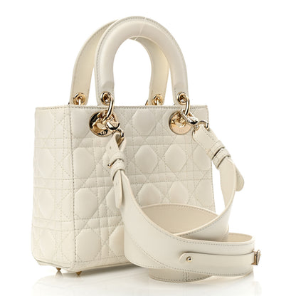 Christian Dior Lambskin Cannage Small Lady Dior White 2 of 11
