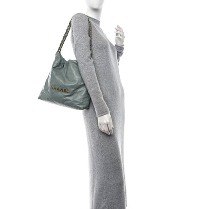 Chanel Shiny Calfskin Quilted Small Chanel 22 Grey 2 of 12