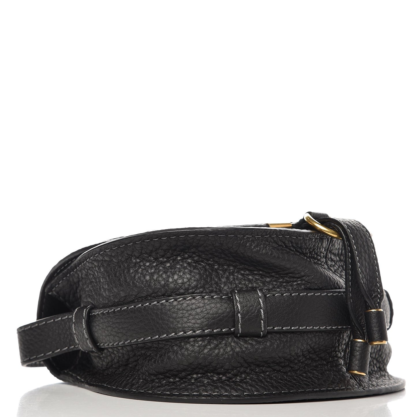 Calfskin Mini Marcie Round Crossbody Bag Black