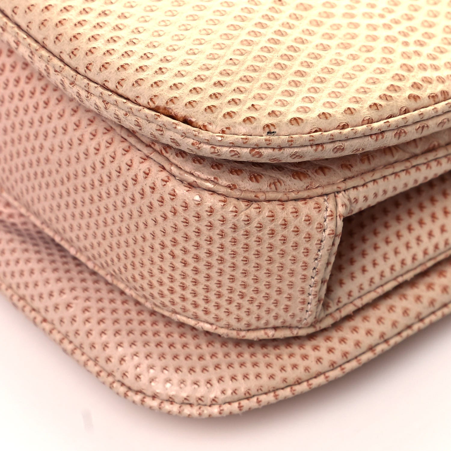 Judith Leiber Crystal Lizard Embossed Pleated Evening Bag Beige 8 of 11