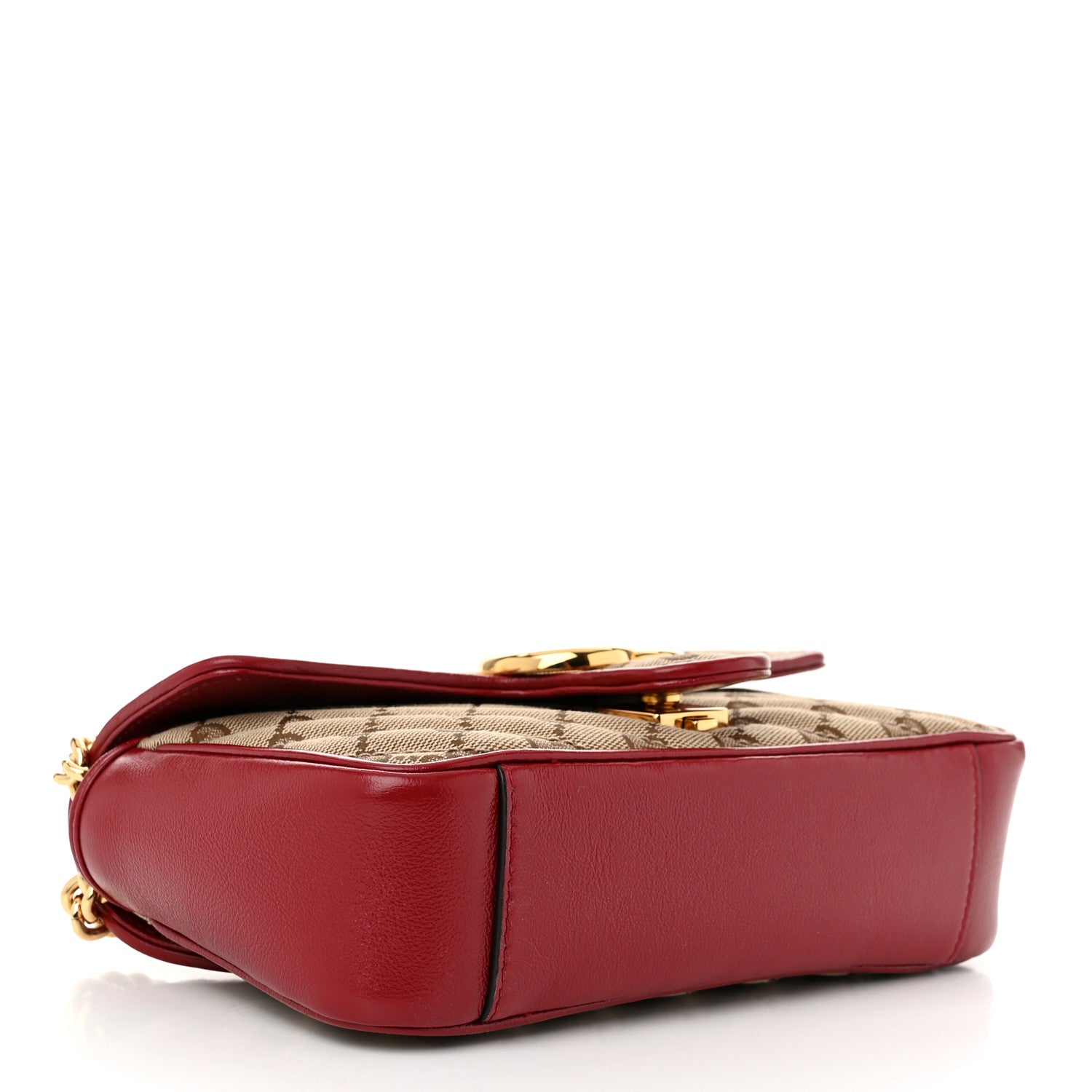 Gucci Monogram Azalea Calfskin Matelasse Diagonal Mini GG Marmont Shoulder Bag Beige Ebony New Cherry Red 4 of 10