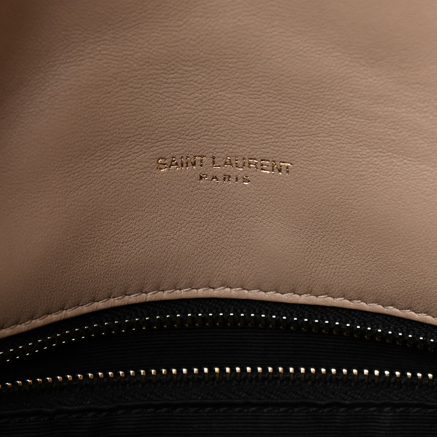 Saint Laurent Lambskin Quilted Medium Loulou Puffer Monogram Chain Satchel Dark Beige 6 of 16