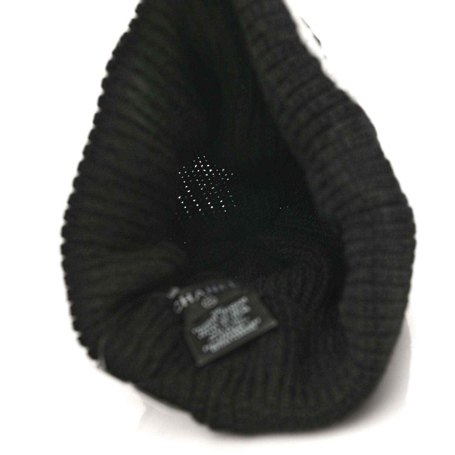 Chanel Cashmere Logo Beanie Hat Black White 4 of 7