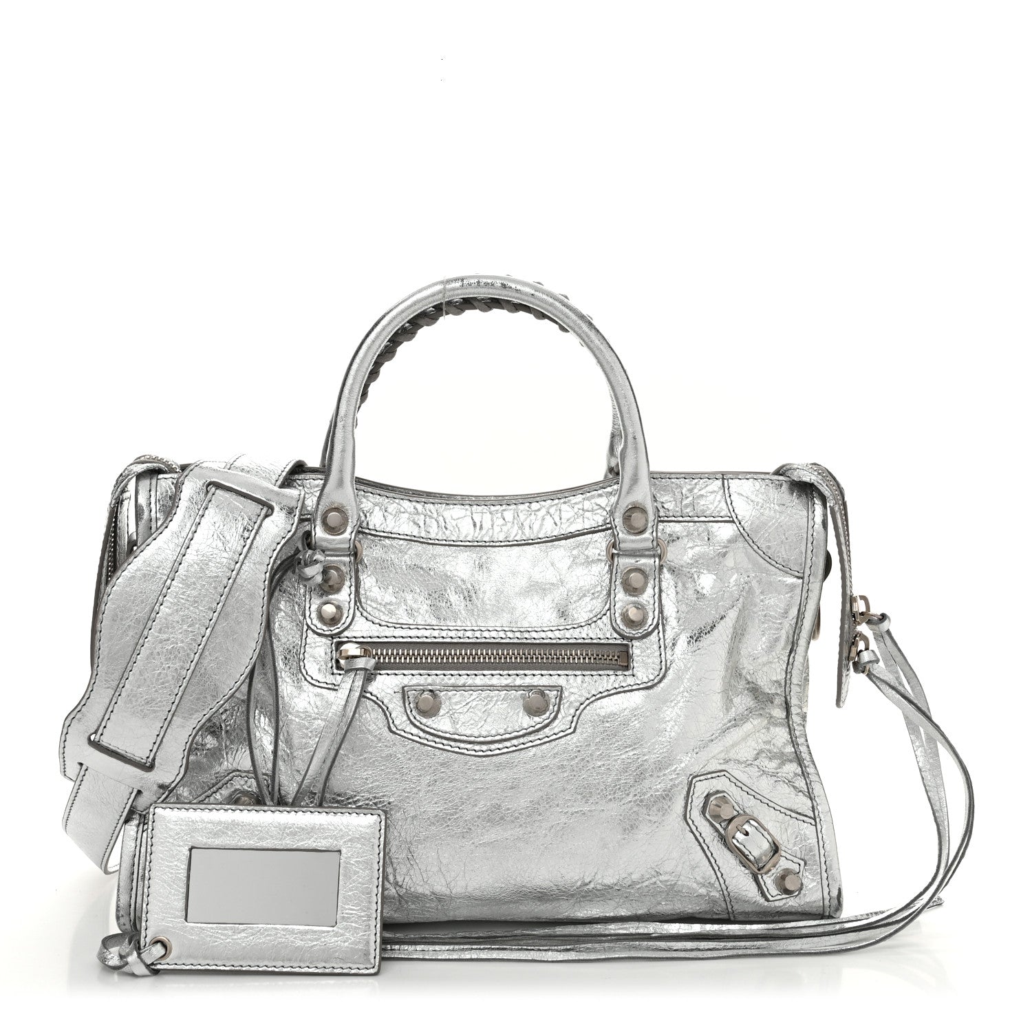 Balenciaga Agneau Classic Silver Hardware S City Aluminum 3 of 12