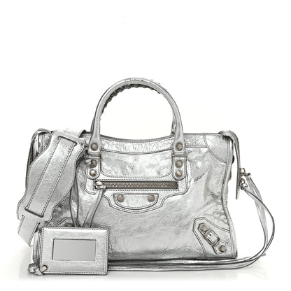 Balenciaga Agneau Classic Silver Hardware S City Aluminum 3 of 12