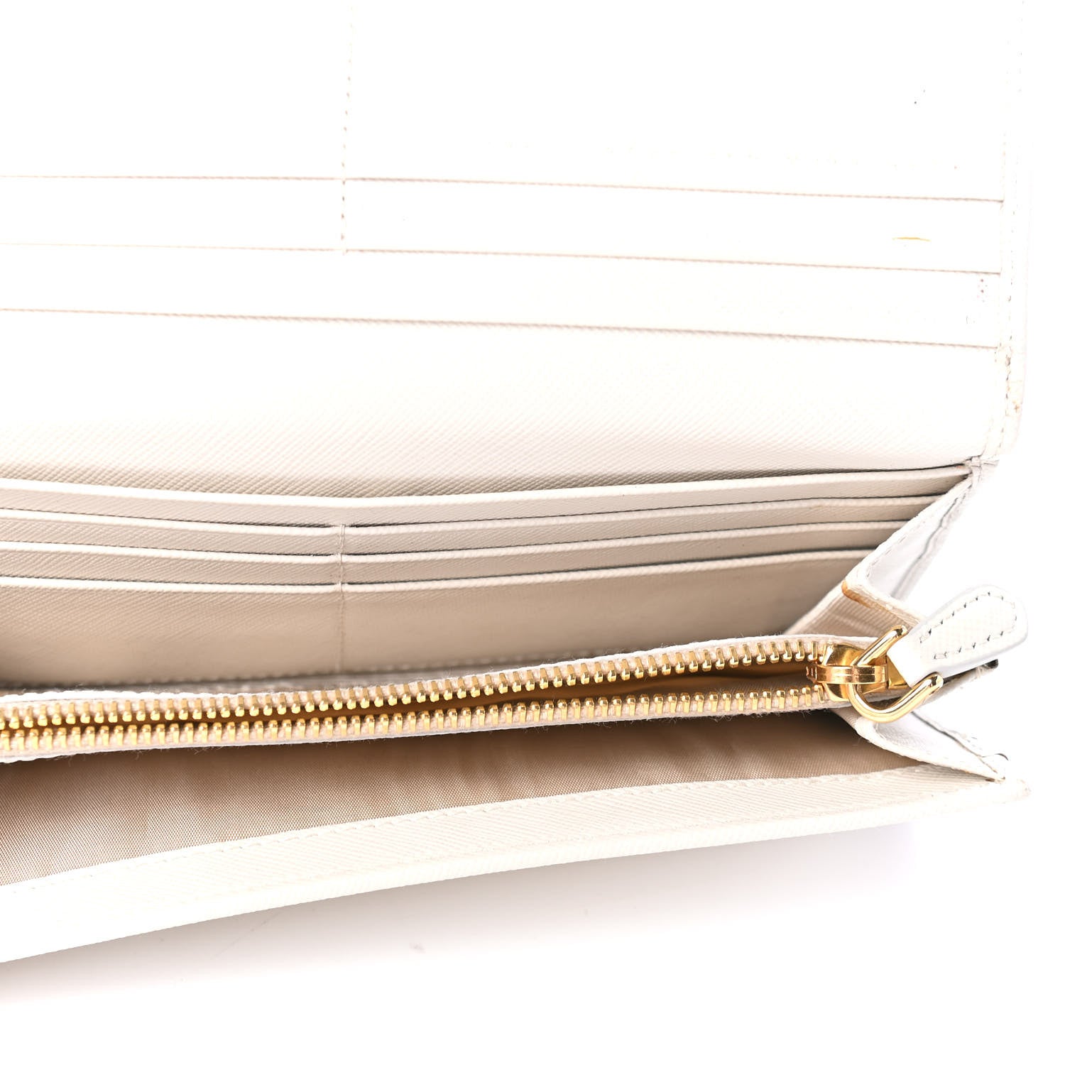 Prada Saffiano Metal Continental Flap Wallet Talco 4 of 7