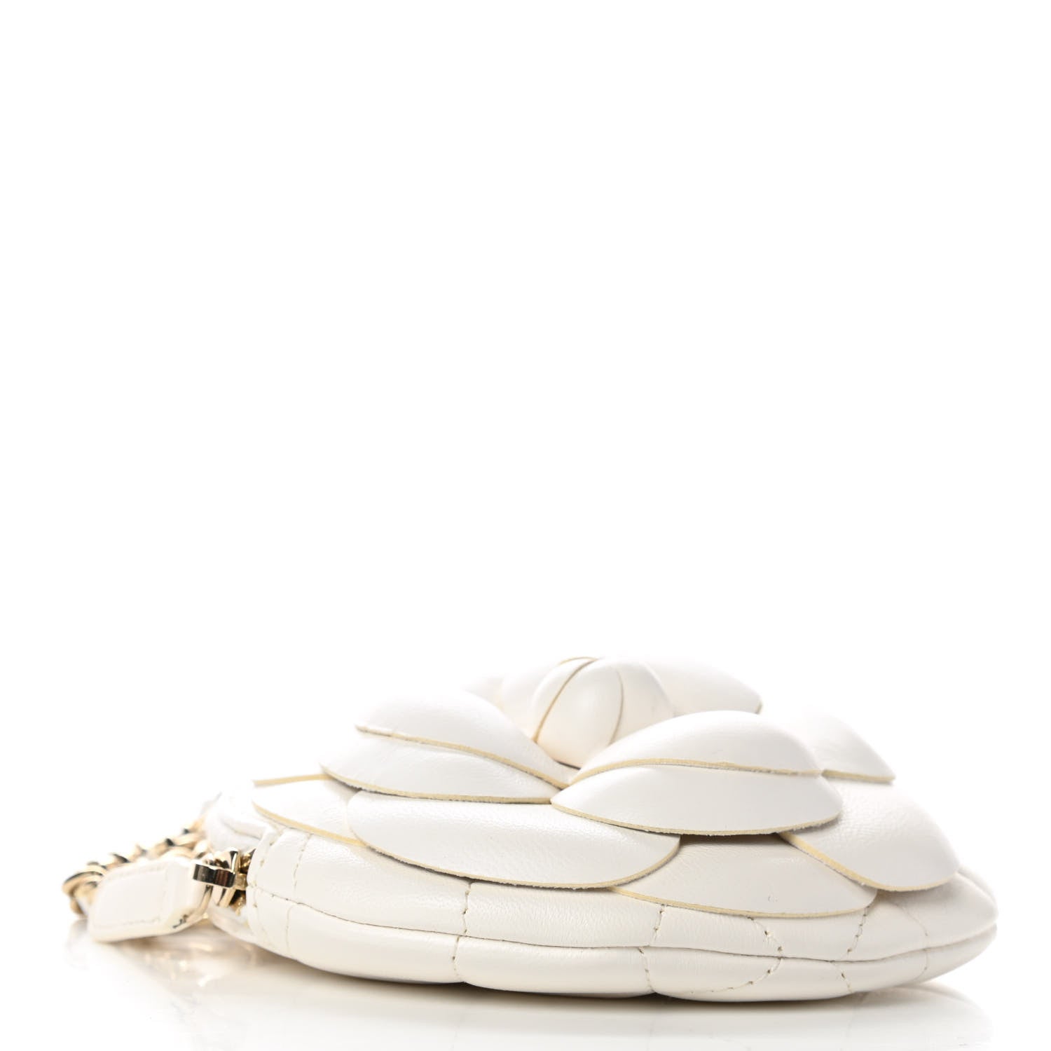 Chanel Lambskin Mini Camellia Bouquet Clutch With Chain White 4 of 11