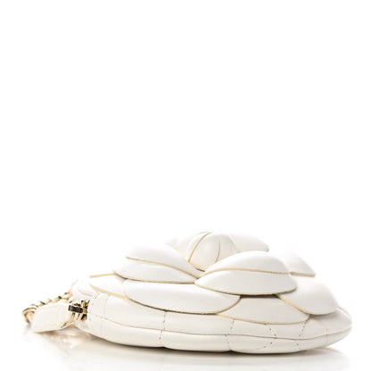 Chanel Lambskin Mini Camellia Bouquet Clutch With Chain White 4 of 11