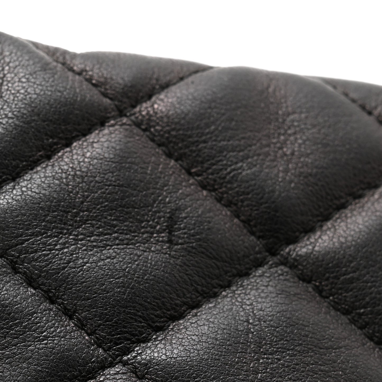 Lambskin Quilted Egyptian Amulet Zipped Pouch Black