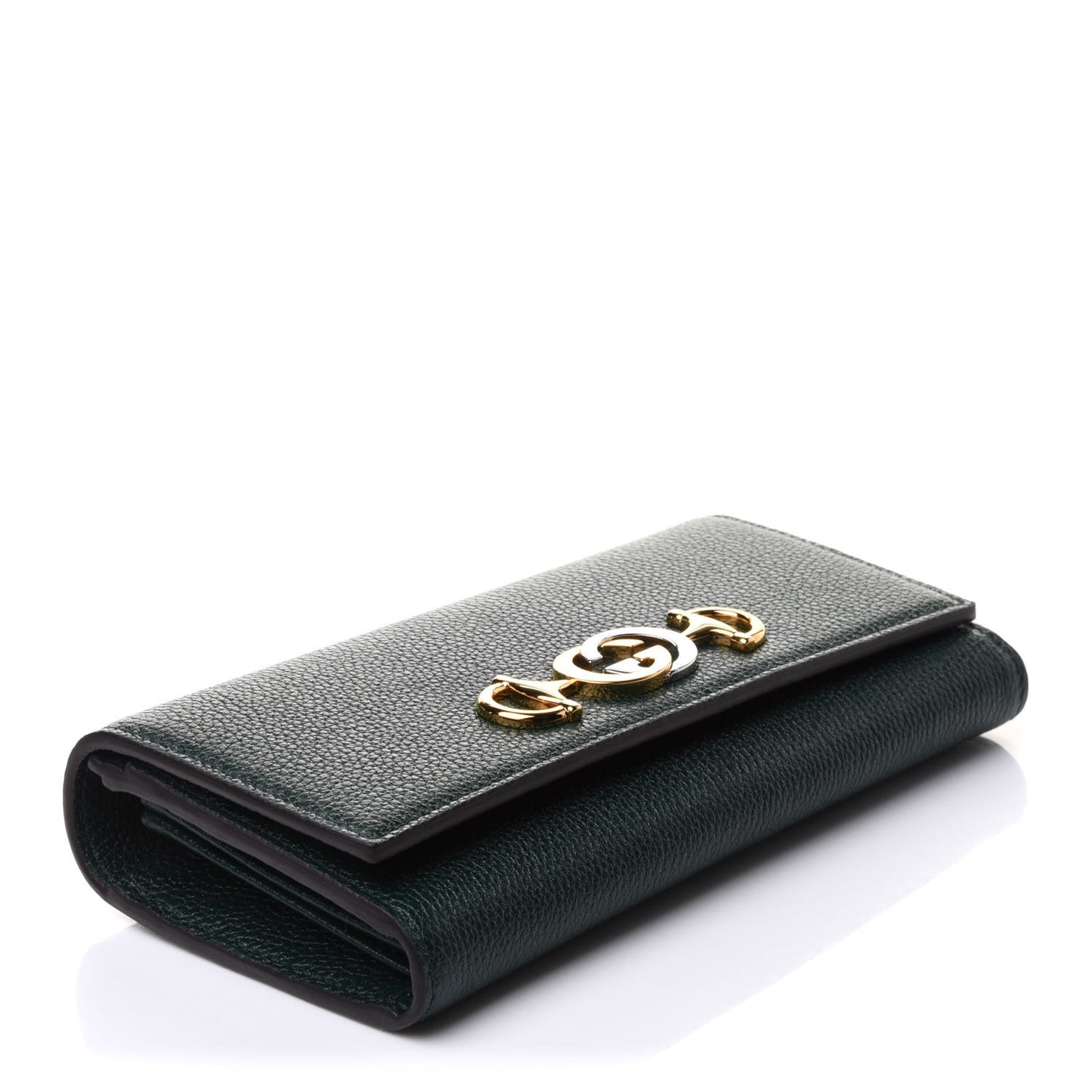 Grainy Calfskin Zumi Continental Wallet Vintage Green
